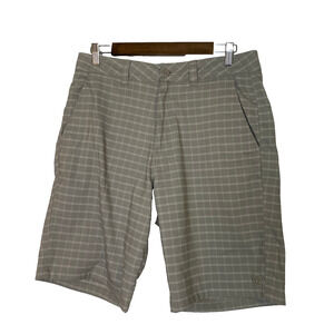 Hang Ten Shorts Mens 32 Chino Flat Front Golf Outdoor Lightweight Striped Gray